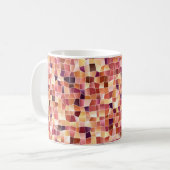 Hellroter, gelber Vintager Hintergrund mit rechtec Kaffeetasse (Vorderseite Links)