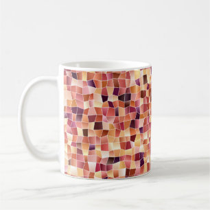 Hellroter, gelber Vintager Hintergrund mit rechtec Kaffeetasse