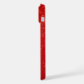 Hellroter Glitzer Textur iPhone Hülle (Linke Seite)