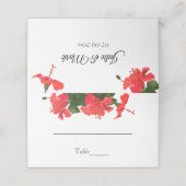 Hellroter Hibiskus Klappende Platzkarte (Außenseite Aufgefaltet)
