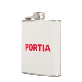 Hellroter individuelle Name schlicht grau Flachmann (Links)