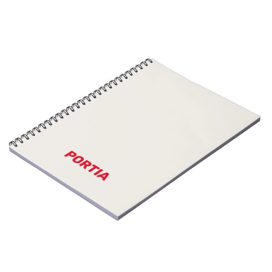 Hellroter individuelle Name schlicht grau Notizblock (Linke Seite)