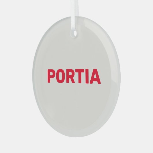 Hellroter individuelle Name schlicht grau Ornament Aus Glas (Vorderseite links)