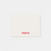 Hellroter individuelle Name schlicht grau Post-it Klebezettel (Vorderseite)