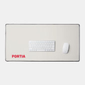 Hellroter individuelle Name schlicht grau Schreibtischunterlage (Tastatur & Maus)