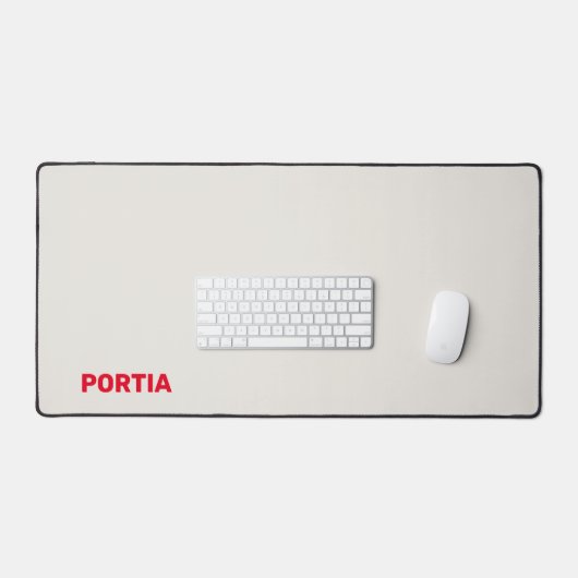 Hellroter individuelle Name schlicht grau Schreibtischunterlage (Tastatur & Maus)