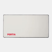 Hellroter individuelle Name schlicht grau Schreibtischunterlage (Vorderseite)