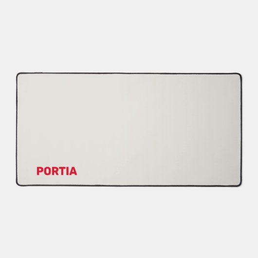 Hellroter individuelle Name schlicht grau Schreibtischunterlage (Vorderseite)