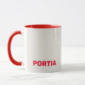 Hellroter individuelle Name schlicht grau Tasse (Links)