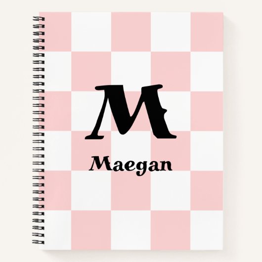 Hellroter karierter Hintergrund Notizblock (Vorderseite)