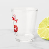 Hellroter Lippenstift Schnapsglas (Rechts)