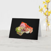 Hellroter Lustrous Wulfenite Crystal hinzufügen Te Karte (Gelbe Blume)