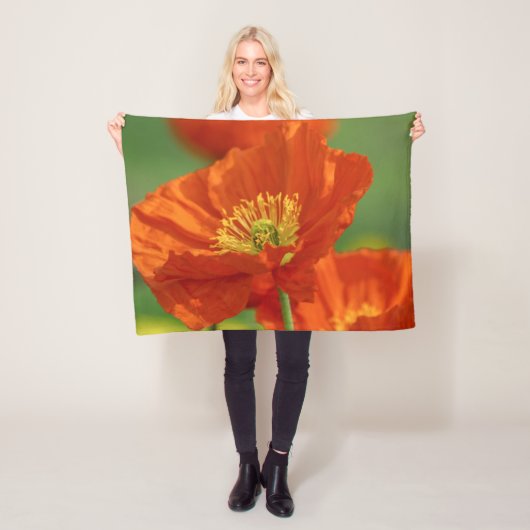 Hellroter Mohn Fleecedecke (Beispiel)