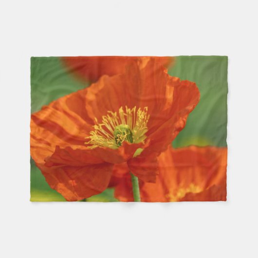 Hellroter Mohn Fleecedecke (Vorderseite (Horizontal))