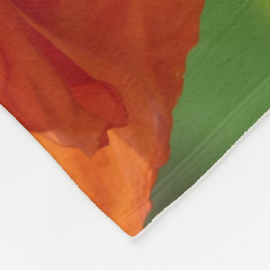 Hellroter Mohn Fleecedecke (Ecke)