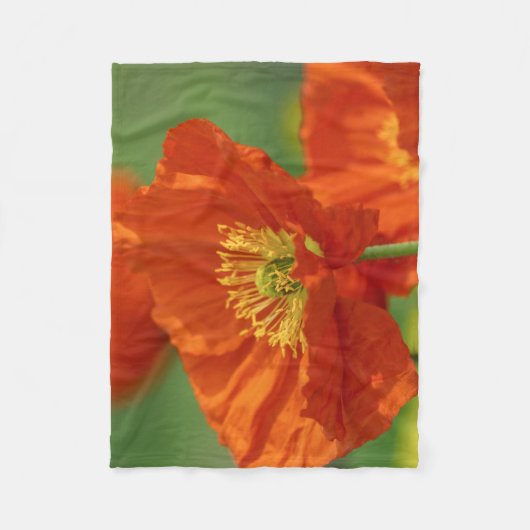 Hellroter Mohn Fleecedecke (Vorderseite)