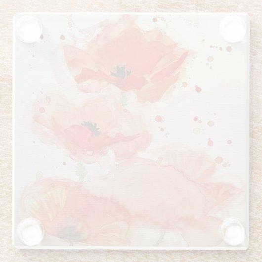 Hellroter Pfeffer Blume Glasuntersetzer (Rückseite)