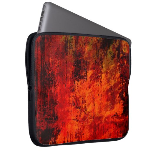 Hellroter, schmutziger, schwarzer Hintergrund. Hal Laptopschutzhülle (Vorne Rechts)