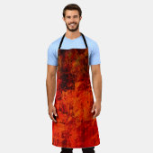 Hellroter, schmutziger, schwarzer Hintergrund. Hal Schürze (Getragen)