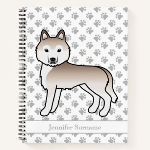 Hellroter Siberian Husky Cartoon-Hund & Text Notizblock