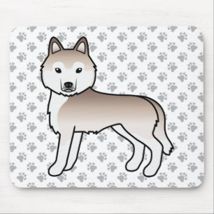 Hellroter Siberian Husky Süßer Cartoon-Hund Mousepad