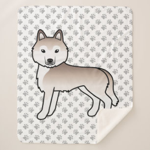 Hellroter Siberian Husky Süßer Cartoon-Hund Sherpadecke