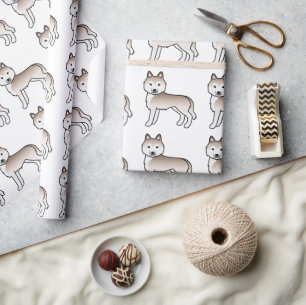 Hellroter Siberian Husky Süßer Hundemuster Geschenkpapier