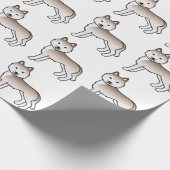 Hellroter Siberian Husky Süßer Hundemuster Geschenkpapier (Ecke)