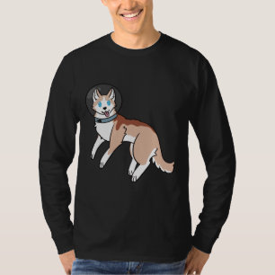Hellroter sibirischer Husky im Weltraum T-Shirt