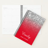 Hellroter Silver Glitzer Ombre Personalisiert Planer (Anzeige)
