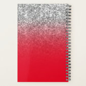 Hellroter Silver Glitzer Ombre Personalisiert Planer (Rückseite)