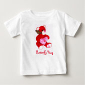 Hellroter Teddybär, Schmetterling und LIEBE T - Sh Baby T-shirt (Vorderseite)