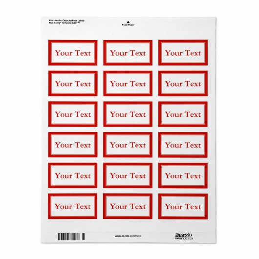 Hellroter und weißer Aufkleber oder Etikett mit be Adressaufkleber (Vorne)