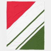 Hellroter Wald Grüne weiße Streifen Fleecedecke (Vorderseite)