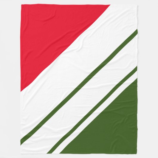 Hellroter Wald Grüne weiße Streifen Fleecedecke (Vorderseite)