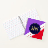 Hellroter, weißer Streifen mit feinem Text Notizblock (Innenseite)