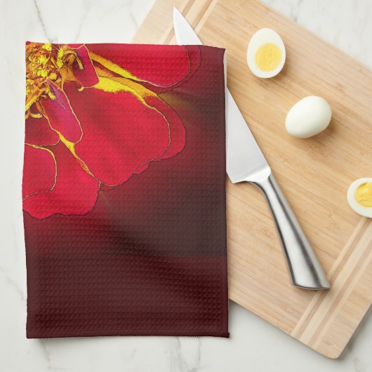 hellrotes Geländer Geschirrtuch (Viertel Falte)