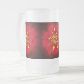 hellrotes Geländer Mattglas Bierglas (Vorderseite Links)