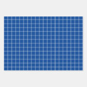 Hellrotes Gelb Blau und Karierter, weißer Streifen Geschenkpapier Set (Vorderseite 3)