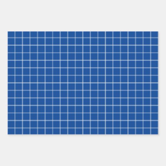 Hellrotes Gelb Blau und Karierter, weißer Streifen Geschenkpapier Set (Vorderseite 3)