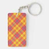 Hellrotes Gelb und Kariertes Blau, kundenspezifisc Schlüsselanhänger (Rückseite)