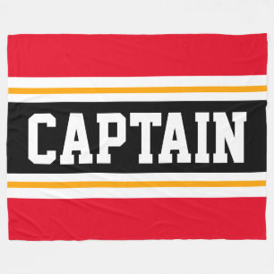 Hellrotes Gelbes schwarzes CAPTAIN Racing Streifen Fleecedecke