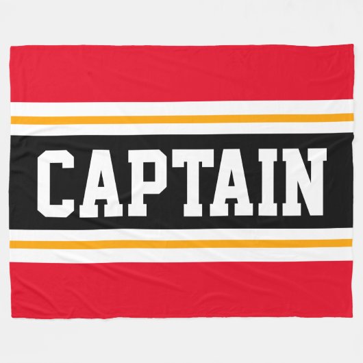 Hellrotes Gelbes schwarzes CAPTAIN Racing Streifen Fleecedecke (Vorderseite (Horizontal))
