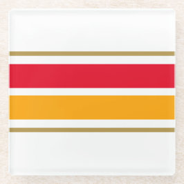 Hellrotes Gelbgelbes Racing Streifen weißer Hinter Glasuntersetzer