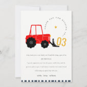 Hellrotes Gelbgrab Kinder Foto Geburtstag Dankeskarte (Vorderseite)