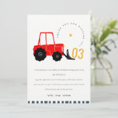 Hellrotes Gelbgrab Kinder Foto Geburtstag Dankeskarte (Stehend Vorderseite)