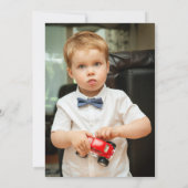 Hellrotes Gelbgrab Kinder Foto Geburtstag Dankeskarte (Rückseite)