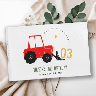 Hellrotes Gelbgrab Kinder jeden Geburtstag Gästebuch