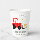 Hellrotes Gelbgrab Kinder jeden Geburtstag Pappbecher (Rückseite)