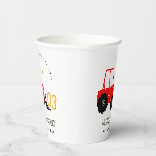 Hellrotes Gelbgrab Kinder jeden Geburtstag Pappbecher (Rechts)